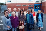 In front of the community centre